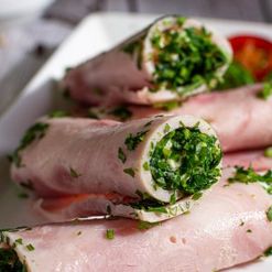 Рулетики из ветчины с крабовой начинкой вес