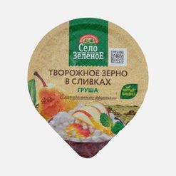 Продукт твор Село зеленое Творожное зерно в сливках Груша 5% 130г