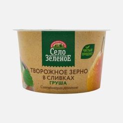 Продукт твор Село зеленое Творожное зерно в сливках Груша 5% 130г