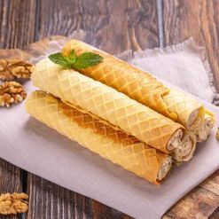 Трубочки вафельные с грецким орехом вес