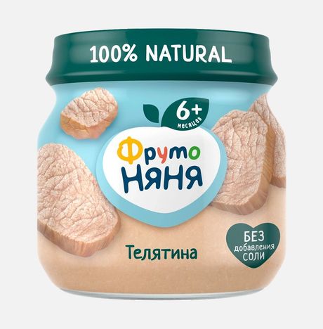Пюре ФрутоНяня с 6мес из Телятины ст/б 80г