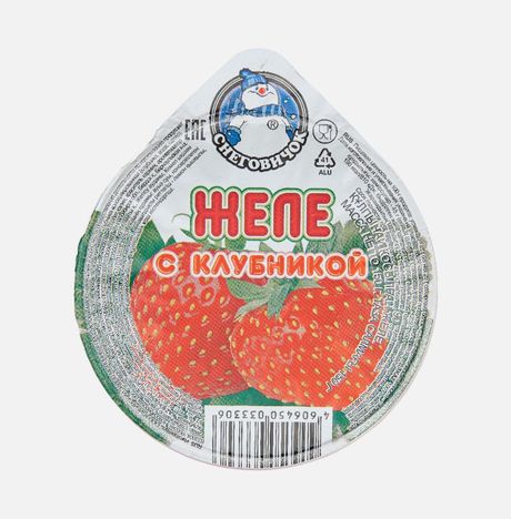 Желе Снеговичок Клубника с кусочками пл/ст 150г