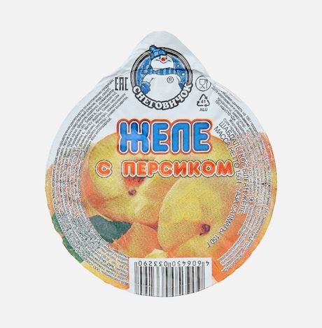 Желе Снеговичок Персик с кусочками пл/ст 150г