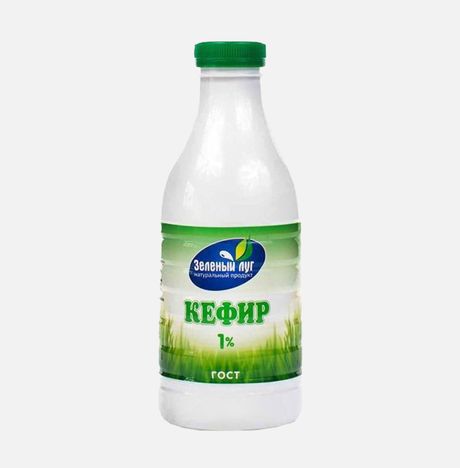 Кефир Зеленый луг 1% пл/бут 750г 