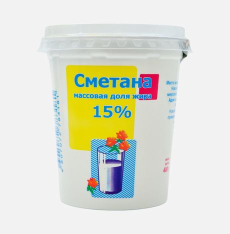 Сметана Ирмень 15% пл/ст 400г 