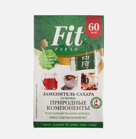 Заменитель сахара ФитПарад №7 на основе эритрита к/кор 60г