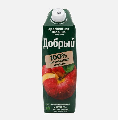 Нектар Добрый Деревенские яблочки с мякотью т/п 1л