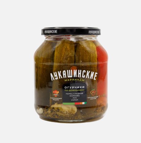 Огурчики Лукашинские марин по-домашнему/сладк перец ст/б 670г