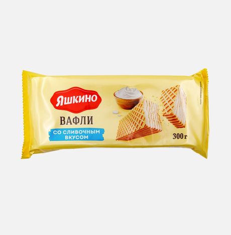 Вафли Яшкино Сливочные пл/уп 300г