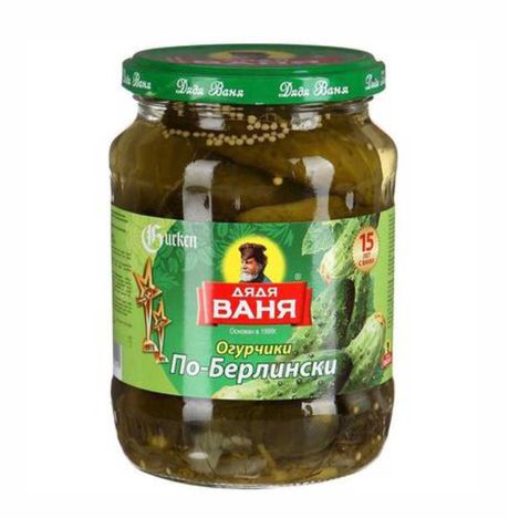 Огурчики Дядя Ваня по-берлински маринованные 680г