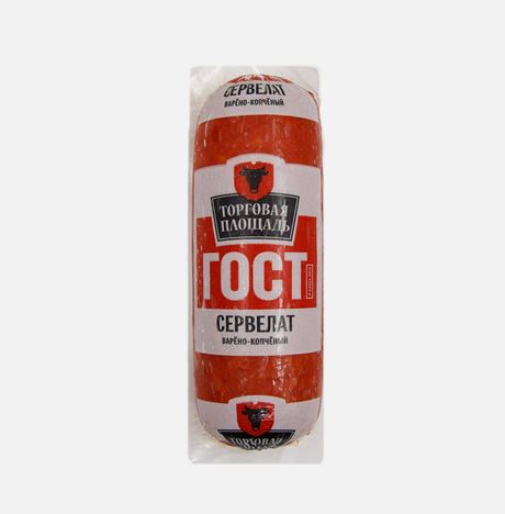 Колбаса Торговая площадь Сервелат ГОСТ в/к в/у 380г