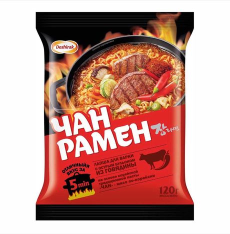 Лапша Доширак Чан Рамен со вкусом Говядины пл/уп 86г