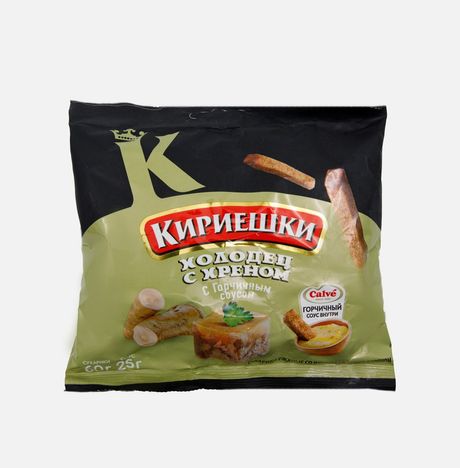 Сухарики Кириешки Холодец с хреном пл/пак 60г+Соус горчичный 25г