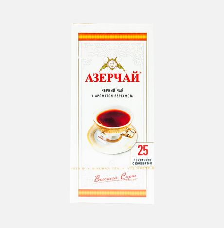 Чай Азерчай черный с ароматом бергамота 25пак*2г