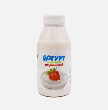 Йогурт Зеленый луг натуральный Клубничный 2.5% пл/бут 340г