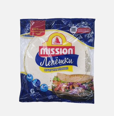 Лепешки Миссион Тортильи пшеничные оригинальные пл/уп 250г