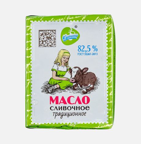Масло Купино Традиционное сливочное в/с 82.5% фольга 180г
