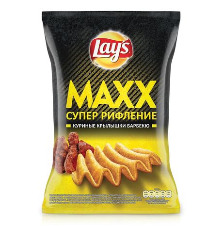 Чипсы Лэйс Макс Куриные крылышки барбекю пл/уп 145г