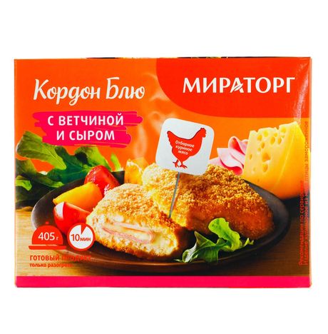 Котлета Мираторг Кордон блю с ветчиной и сыром с/м к/к 405г