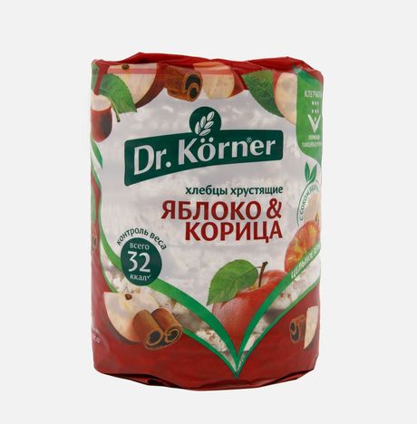 Хлебцы Др Корнер Злаковый коктейль яблочный с корицей пл/уп 100г