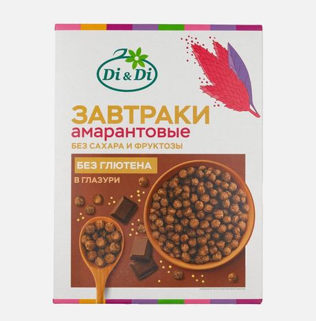Завтраки амарантовые Ди энд Ди с темным шоколадом без глютена 250г