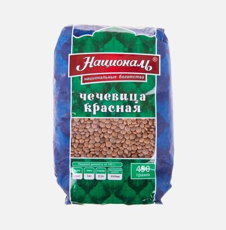 Чечевица Националь красная пл/пак 450г