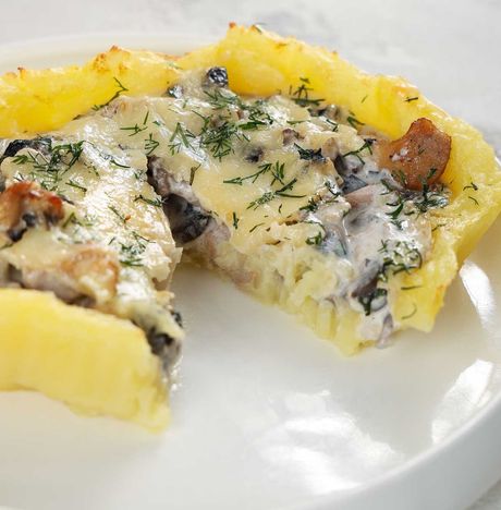 Гнезда картофельные с курицей и грибами вес