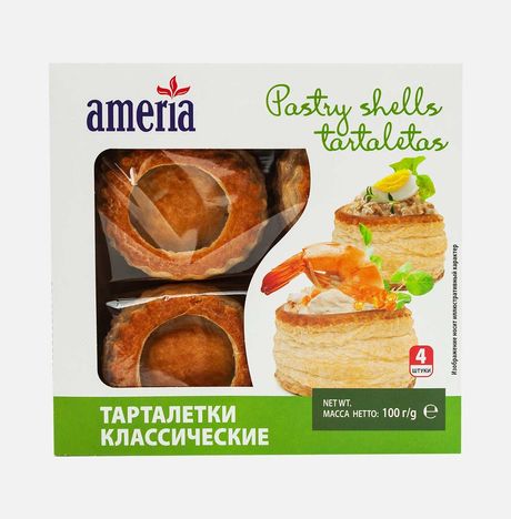 Тарталетки Америя классические круглые 4шт 100г