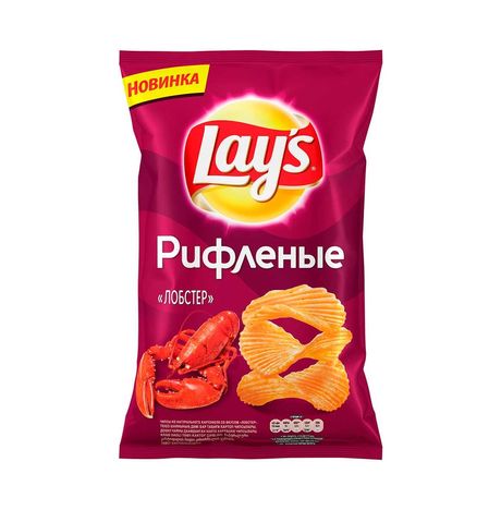 Чипсы Лэйс Рифленые со вкусом лобстера пл/пак 150г