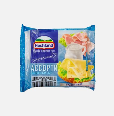 Сыр плавленый Хохланд Ассорти нарезка пл/уп 150г