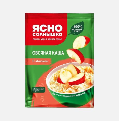 Каша Ясно солнышко овсяная с яблоком пл/пак 45г
