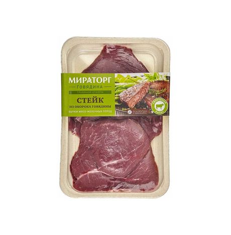 Стейк Мираторг из окорока говядины охл в/у 470г