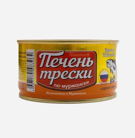 Печень трески Вкусные консервы По-мурмански ГОСТ ж/б/кл 185г