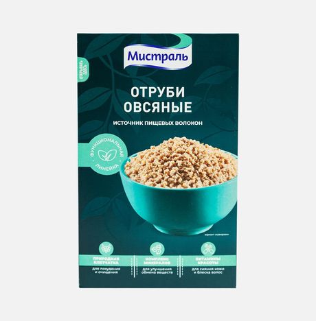 Отруби Мистраль овсяные детокс-очищение к/к 400г