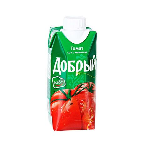 Сок Добрый Томатный с сахаром и солью т/п 0,33л