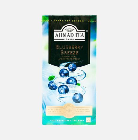 Чай Ахмад Блуберри Бриз зеленый с голубикой 25пак*2г к/к 50г
