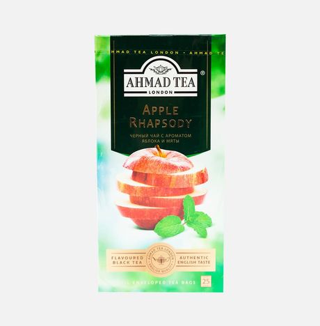 Чай Ахмад Эппл Рапсоди яблоко/мята черный 25пак*1,5г к/к 37,5г