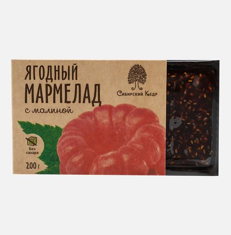 Мармелад Сибирский кедр Ягодень Малина 200г