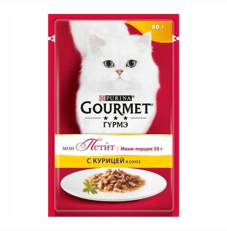 Корм Гурмэ МонПетит с курицей пауч 50г