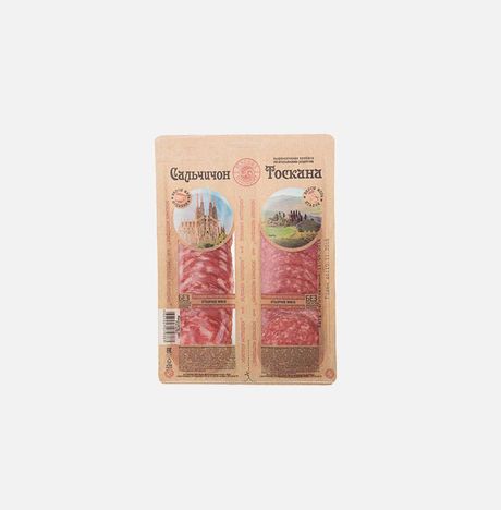 Колбаса Мясная история Сальчичон/Тоскана с/к нарезка 100г