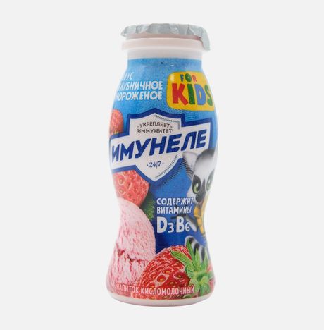 Напиток к/м Имунеле Фо Кидс Клубничное мороженое 1.5% пл/б 100г