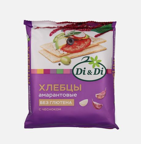Хлебцы Ди энд Ди амарантовые топинамбур/чеснок б/глютена 100г