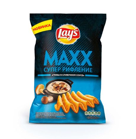 Чипсы Лэйс Макс Грибы в сливочном соусе пл/уп 145г