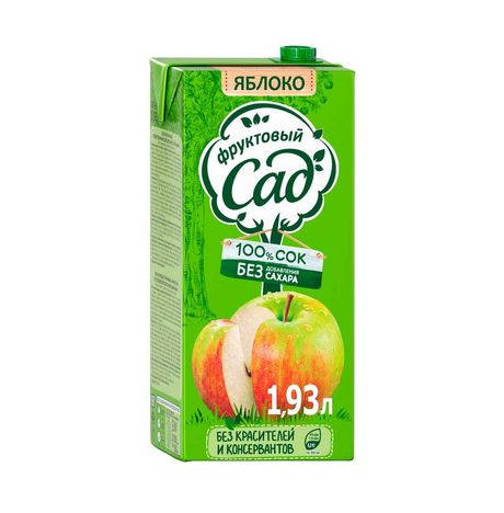 Сок Фруктовый Сад Яблочный осветленный 1,93л