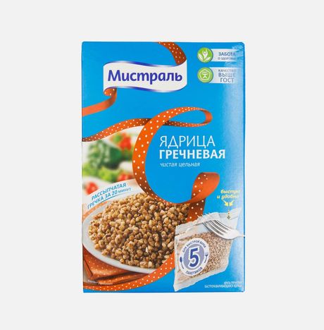 Крупа Мистраль Гречневая ядрица в пакетиках к/к 400г