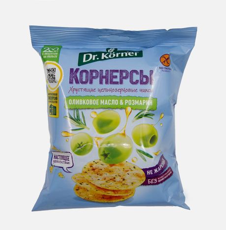 Чипсы Др Корнер Корнерсы кукурузно- рисовые с олив маслом/розмарин 50г