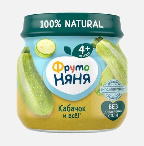 Пюре ФрутоНяня овощное Кабачок с 4мес ст/б 80г