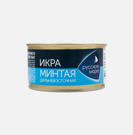 Икра минтая Русское Море пробойная соленая ж/б 130г
