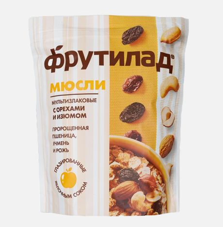 Мюсли Фруктовая Энергия мультизлак с орехами и изюмом к/к 270г