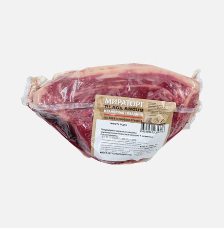 Говядина Мираторг Мраморная мякоть бедра (кусок) б/к охл в/у 800г